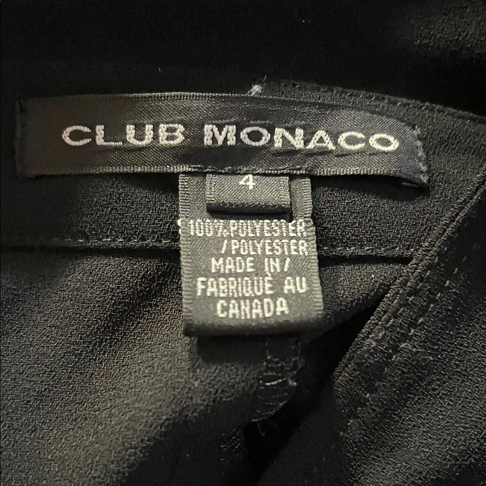 🇨🇦 Vintage 90s Club Monaco Black Shirt Dress Minimalist Size Small - Picture 5 of 6